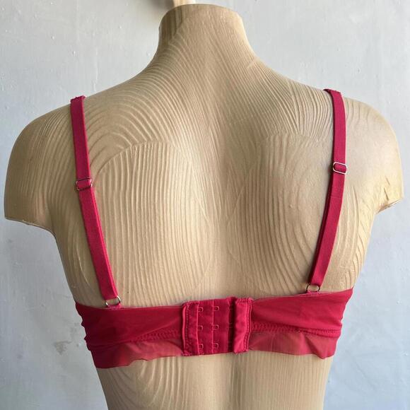 La Vie En Rose Women's Size Medium Pink Lace Plunge T-Shirt Bra Victorian - Picture 5 of 11